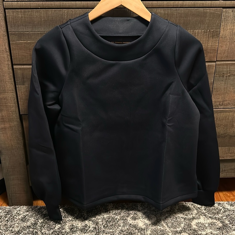 Crush it bow sweatshirt - navy neoprene - M. Stella & Dot NWT